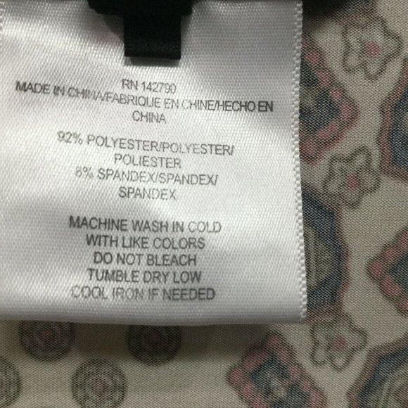 BCBGMaxAzira Womens Siz M 8 10 Tunic Top Shirt Blouse Stretch Beige Orange Brown - Picture 8 of 8